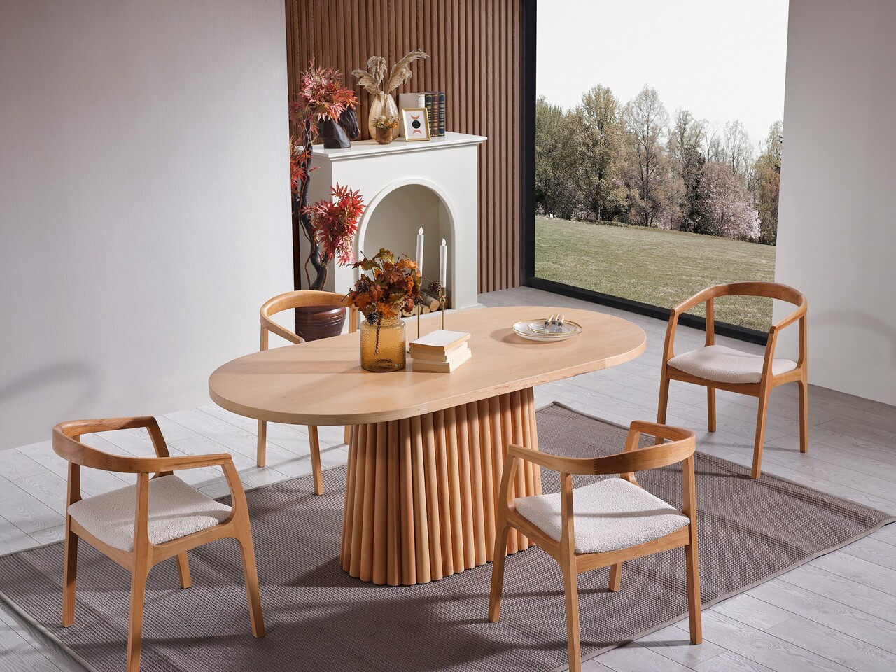 Masa, Hanah Home, Atlantis, 170x75x90 cm, Natural - imagine 5